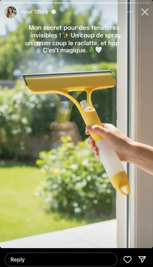 Nettoyeur à Vitres 3-en-1 avec Vaporisateur Intégré