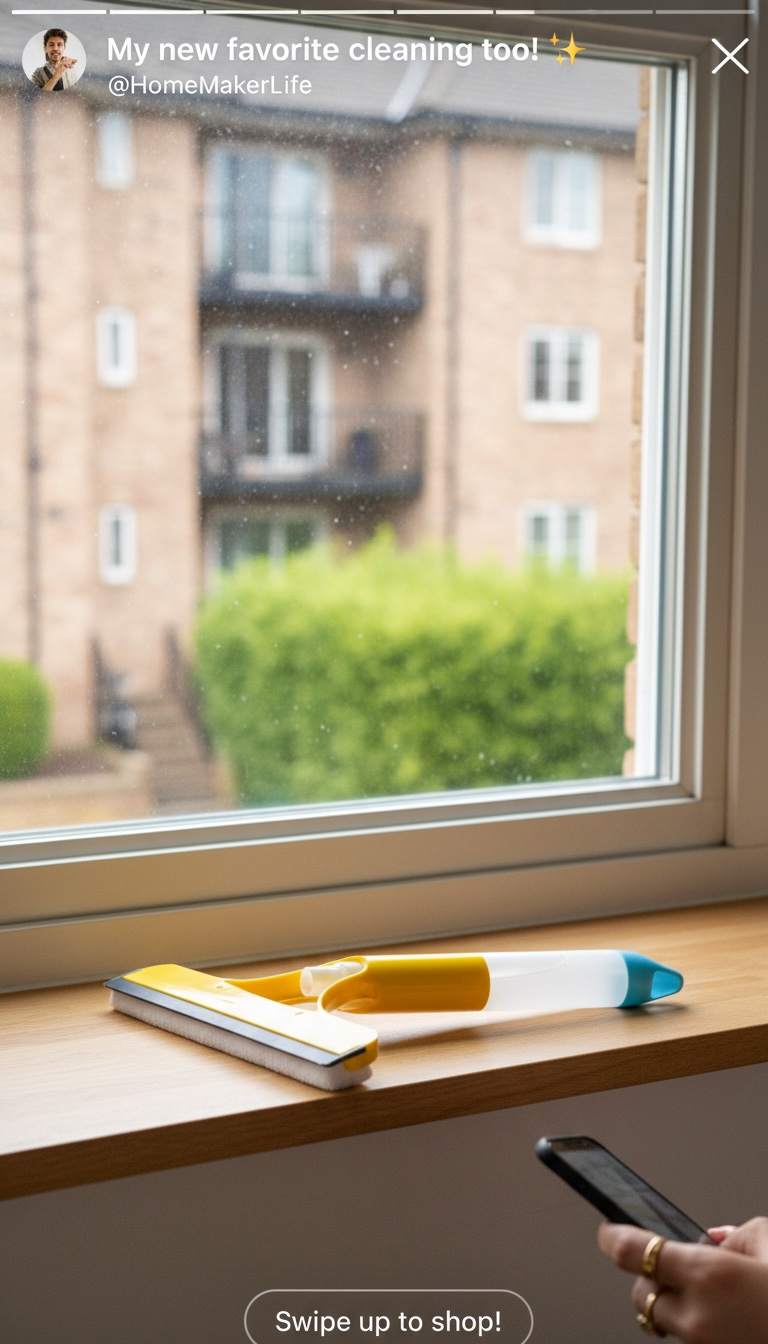 Nettoyeur à Vitres 3-en-1 avec Vaporisateur Intégré