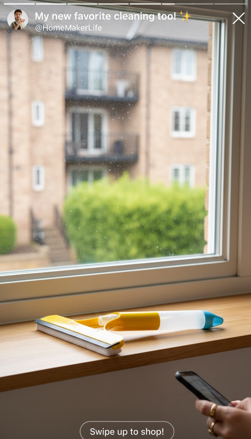 Nettoyeur à Vitres 3-en-1 avec Vaporisateur Intégré
